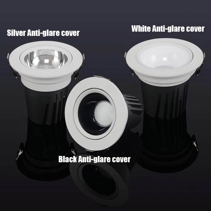 2.95in 12W, 3.74in 20W, 4.72in 30W, 5.51in 40W LED COB Ceiling Light - Flush Mount LED Downlight - Anti-glare Cover - 80-90Lumens/Watt